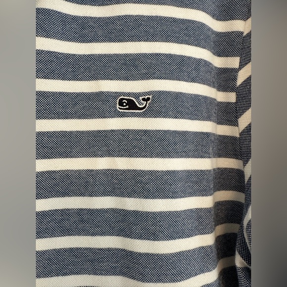 Men’s Vineyard Vines Edgartown Blue Striped Polo, Medium - Picture 3 of 5